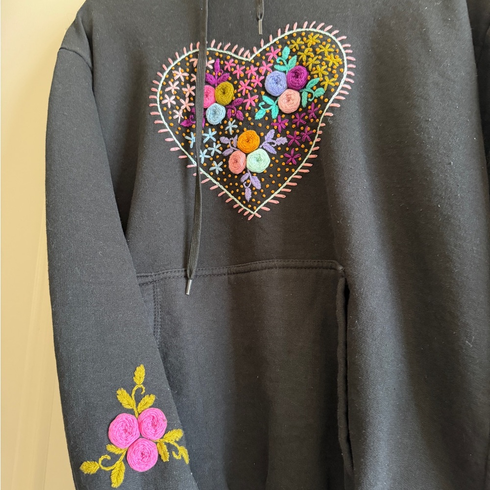 Embroidered Black Women's Sweater